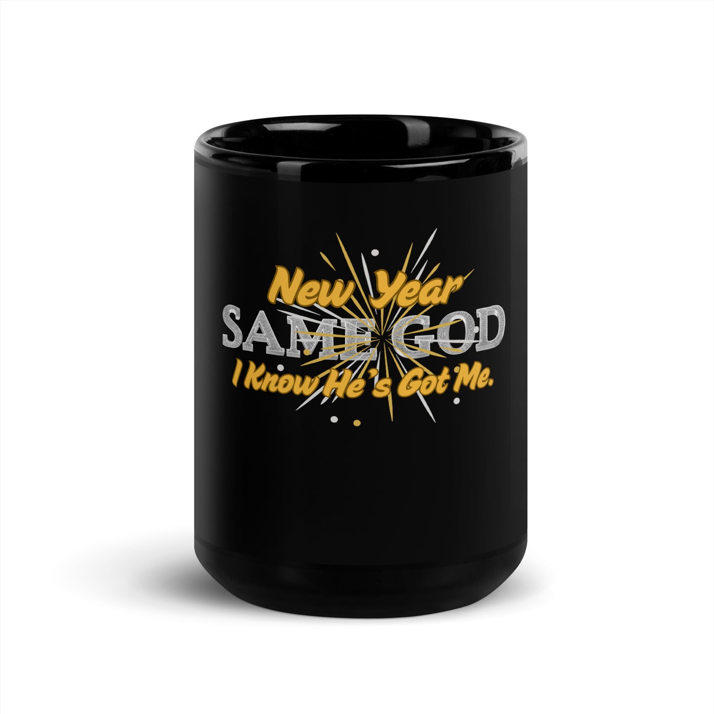 Inspirational New Year 2026 Black Glossy Mug