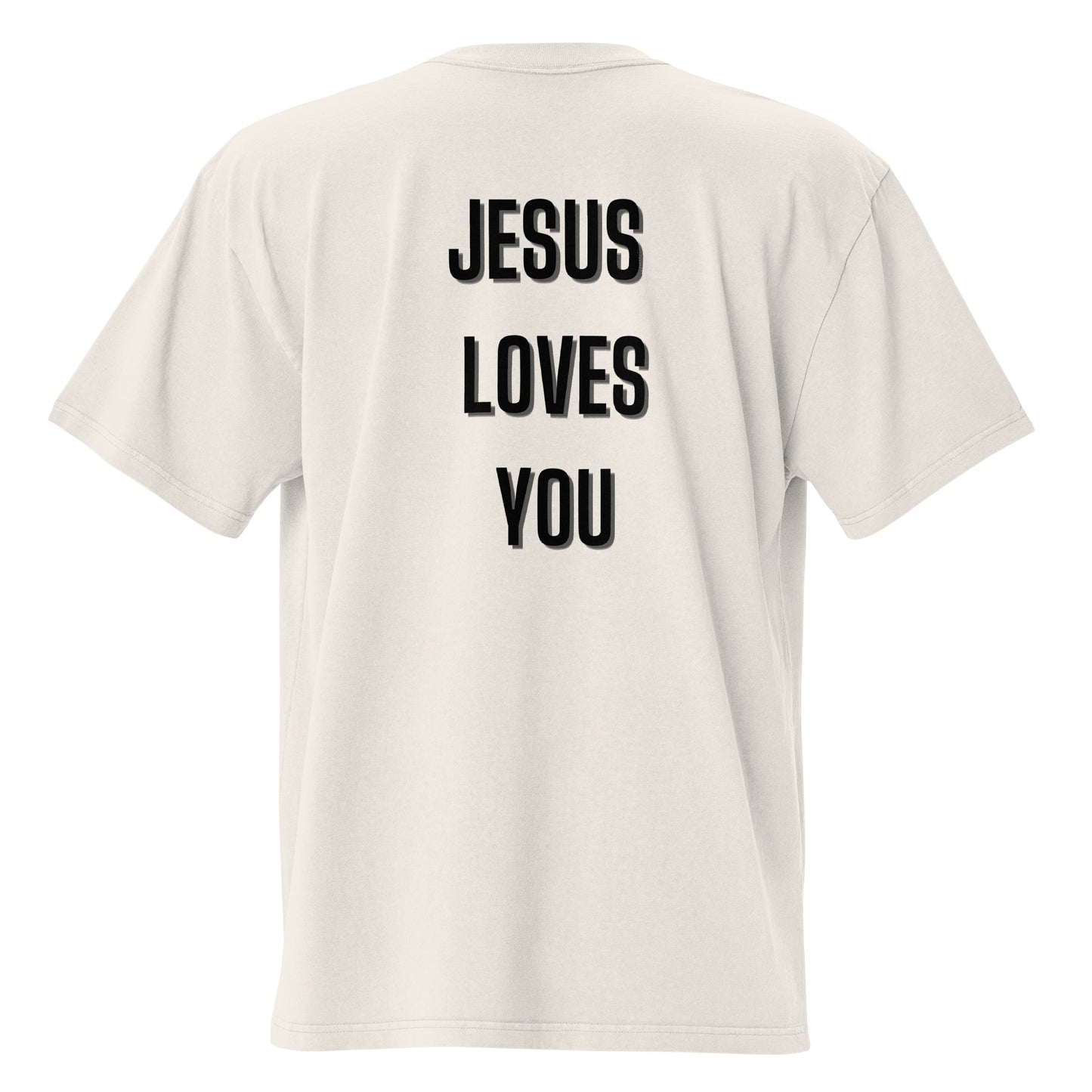 I love Jesus and Jesus love you Christian Inspirational Oversized faded T-Shirt
