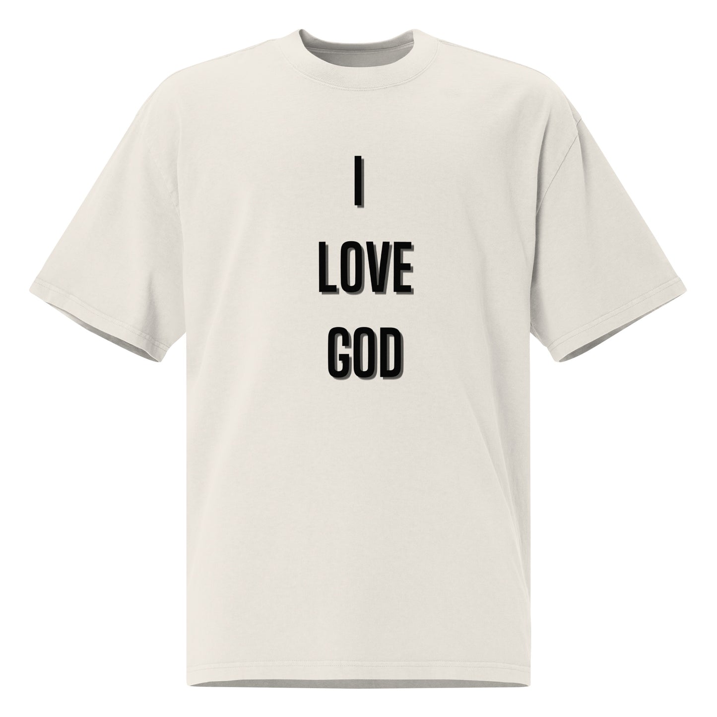I love God christian Inspirational Oversized faded T-Shirt