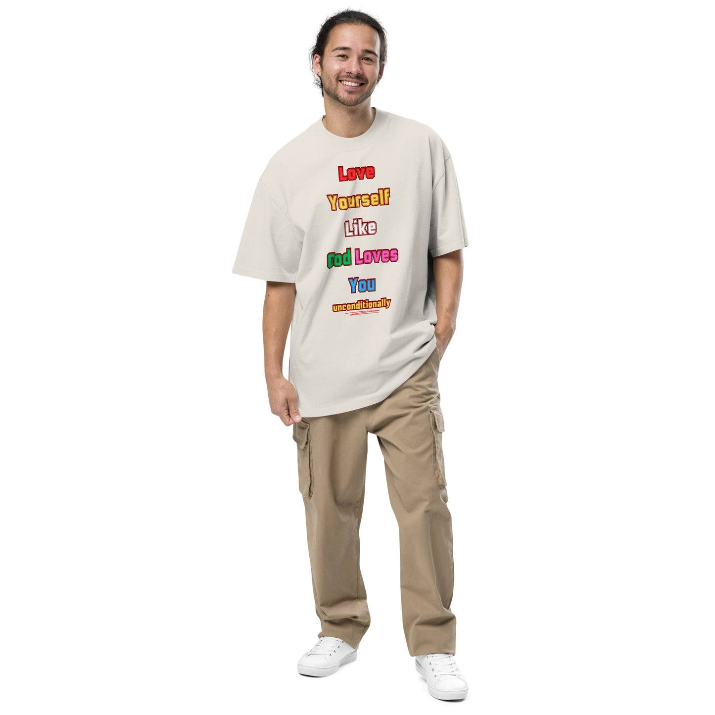 Love Yourself Motivational Oversized Faded T-Shirt Unisex