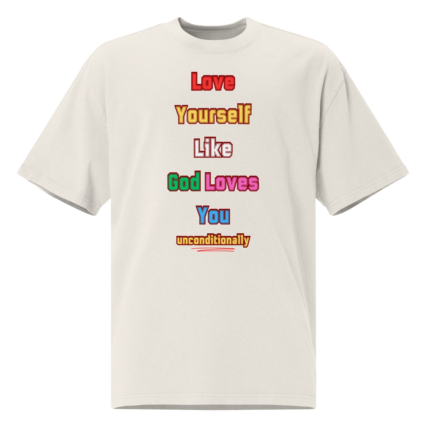 Love Yourself Motivational Oversized Faded T-Shirt Unisex