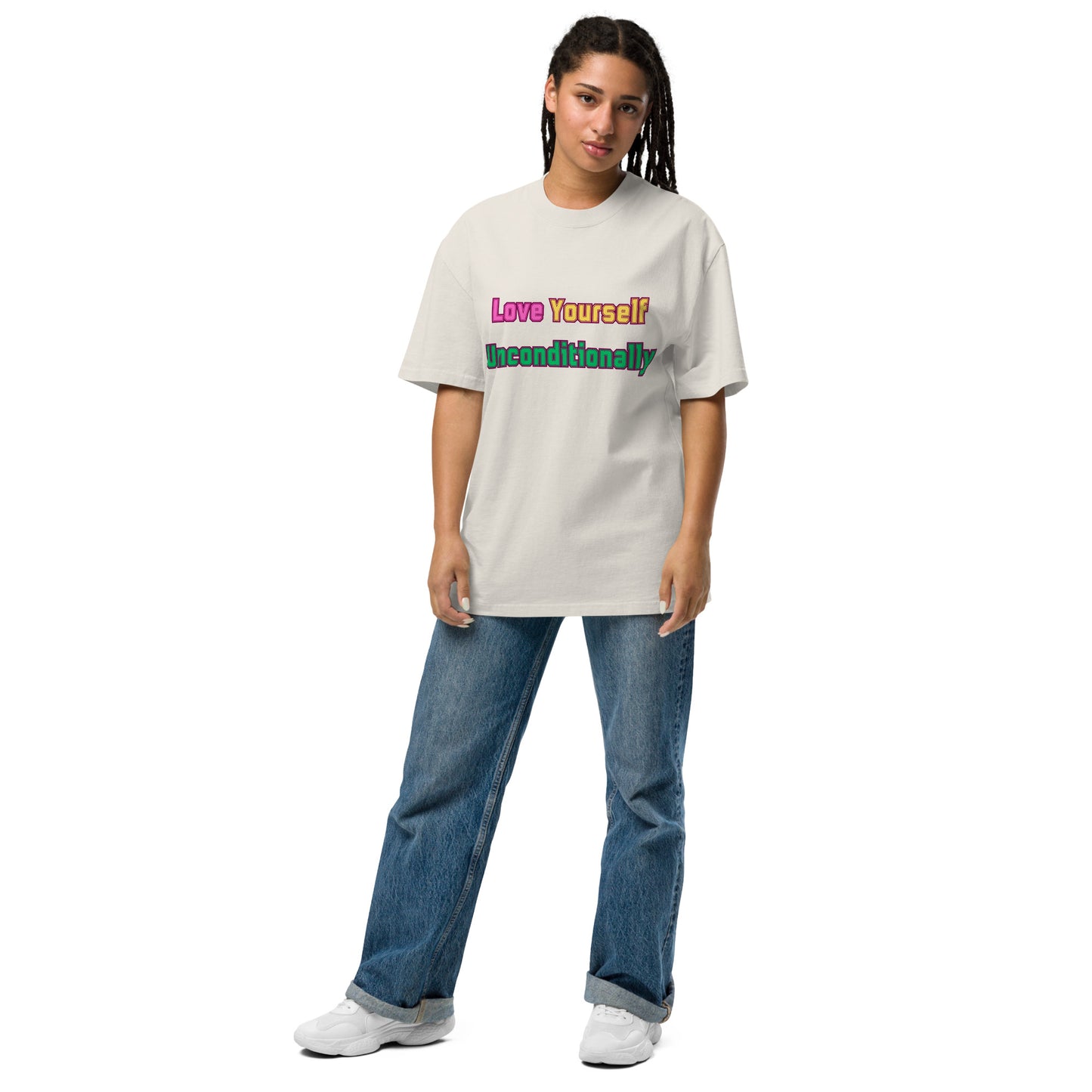 Love Yourself Motivational Oversized Faded T-Shirt Unisex