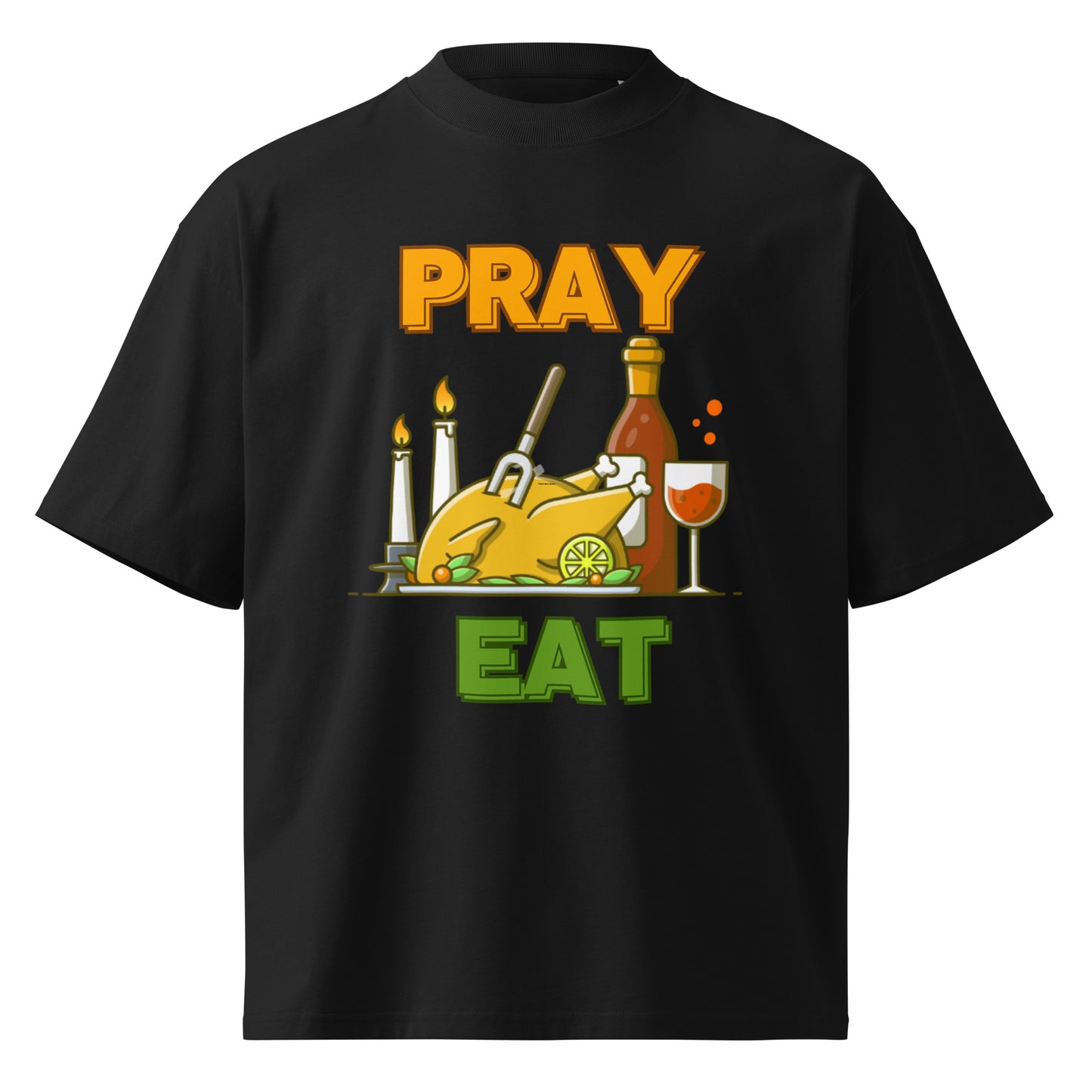 Happy Thanksgiving Unisex Organic Oversized High Neck T Shirt