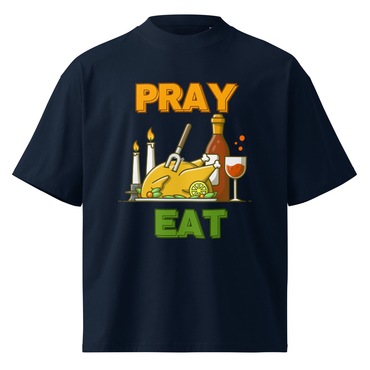 Happy Thanksgiving Unisex Organic Oversized High Neck T Shirt