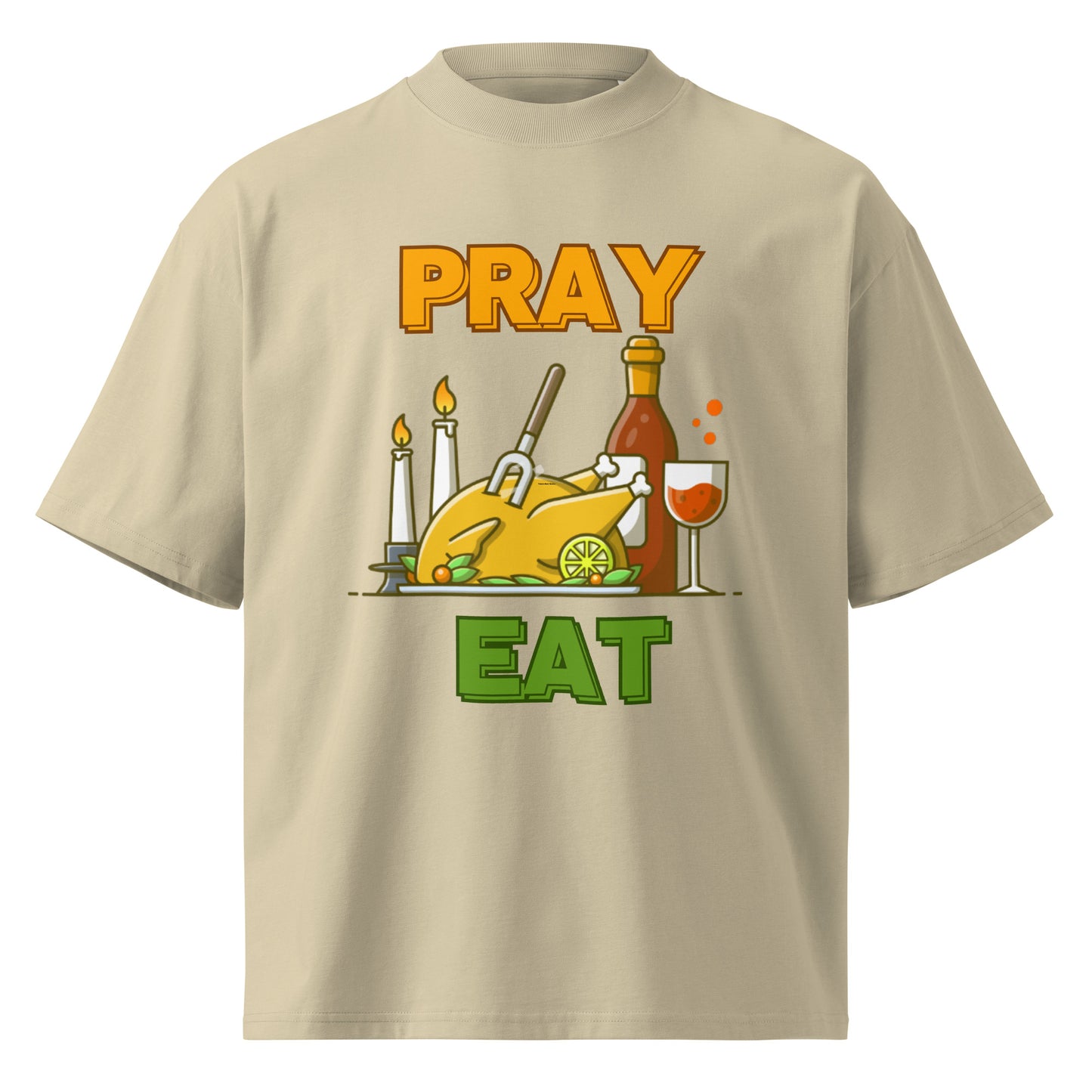 Happy Thanksgiving Unisex Organic Oversized High Neck T Shirt