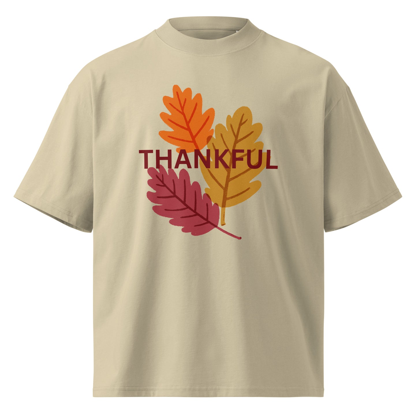 Happy Thanksgiving Unisex Organic Oversized High Neck T Shirt