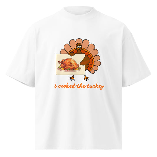 Happy Thanksgiving Unisex Organic Oversized High Neck T Shirt