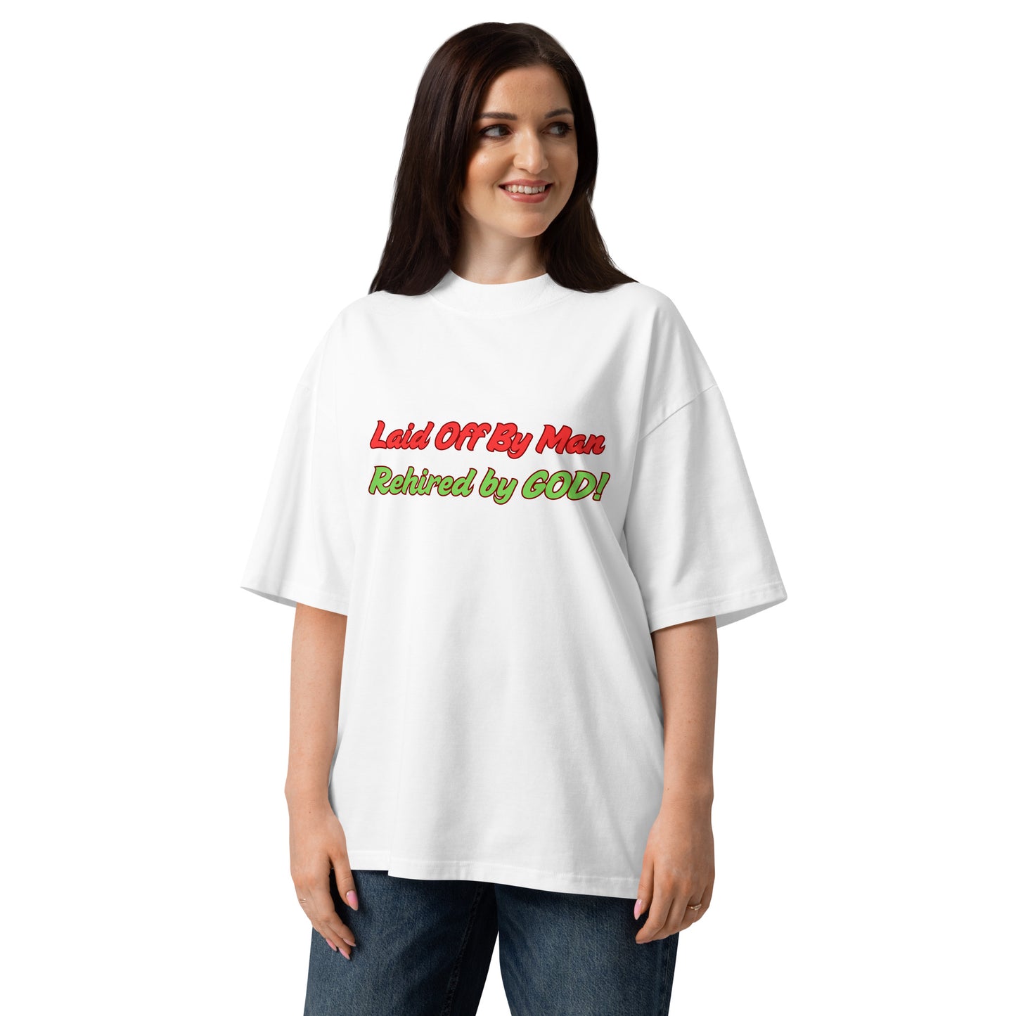 Christian Inspirational Unisex Organic Oversized High Neck T Shirt