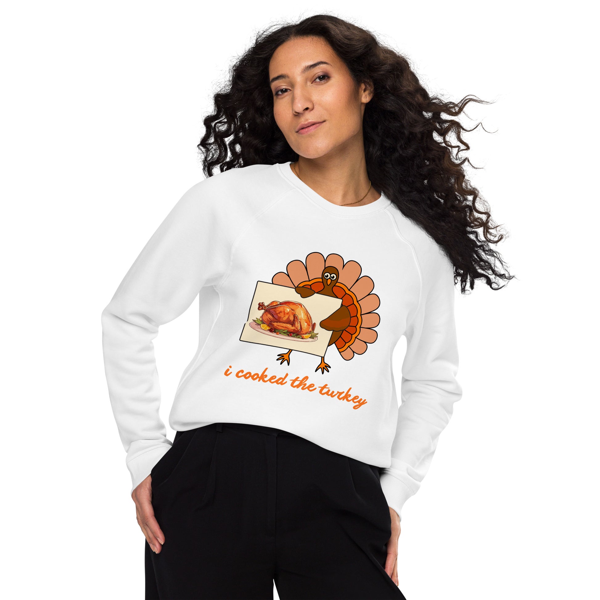 Thanksgiving Holiday Sweatshirt Unisex organic raglan