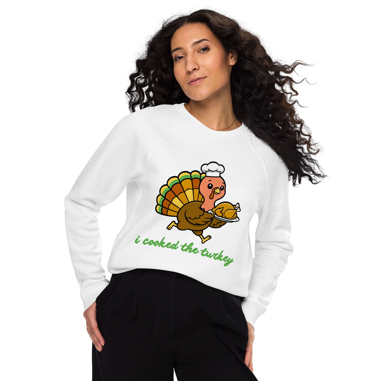 Thanksgiving Holiday Sweatshirt Unisex organic raglan