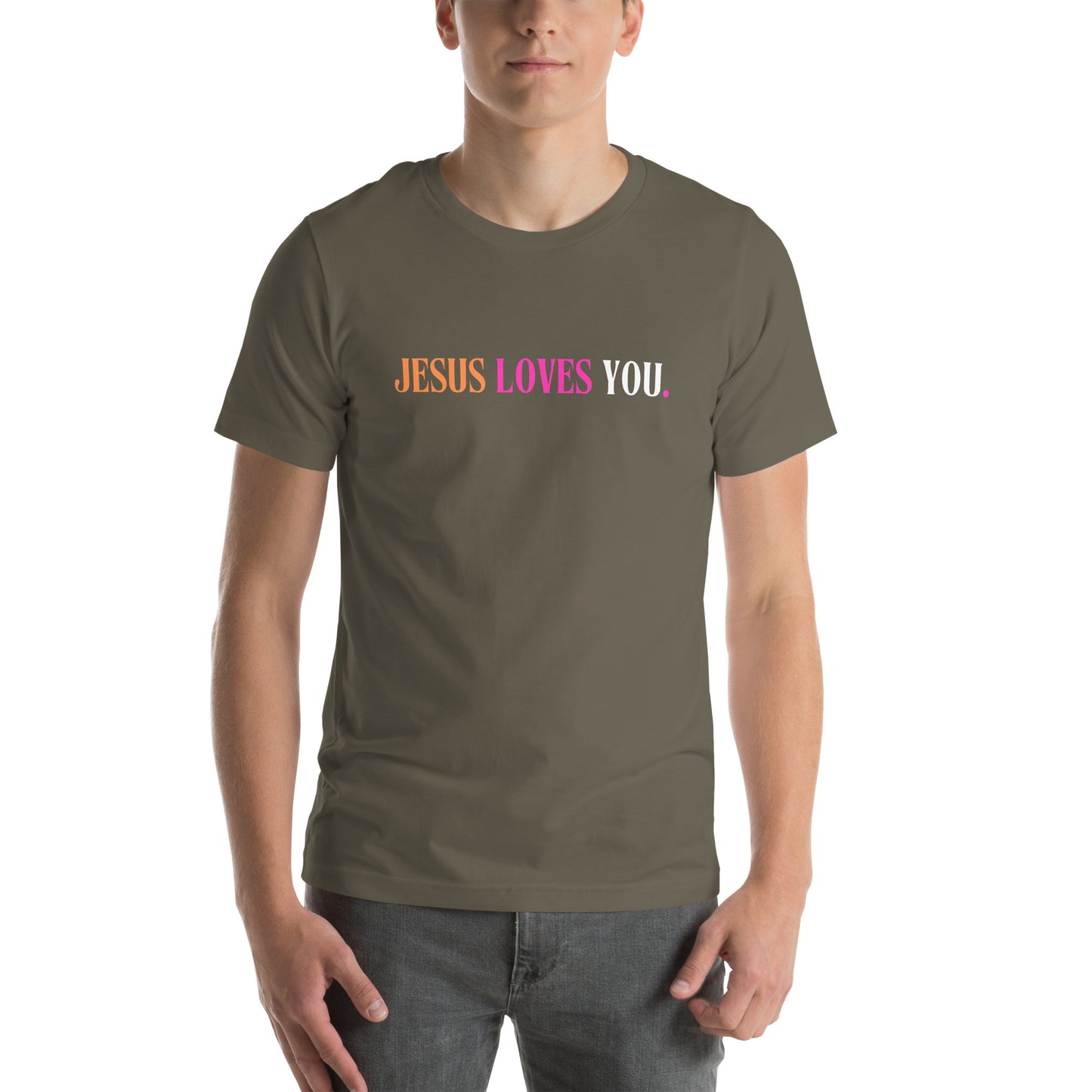 Jesus Loves You Christian Inspirational T-Shirt Unisex Bella Canvas 3001