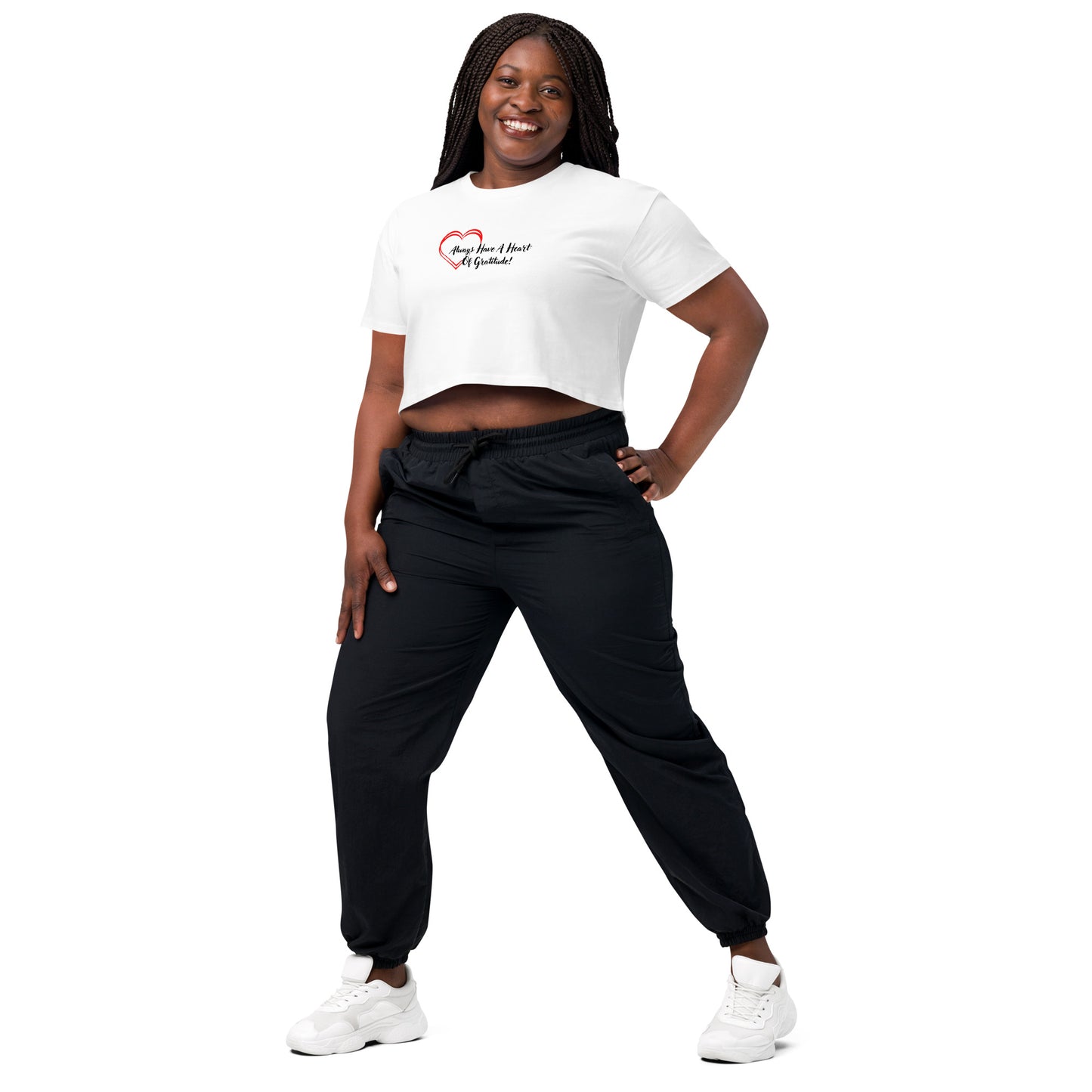 Heart of Gratitude Motivational Women’s Crop Top