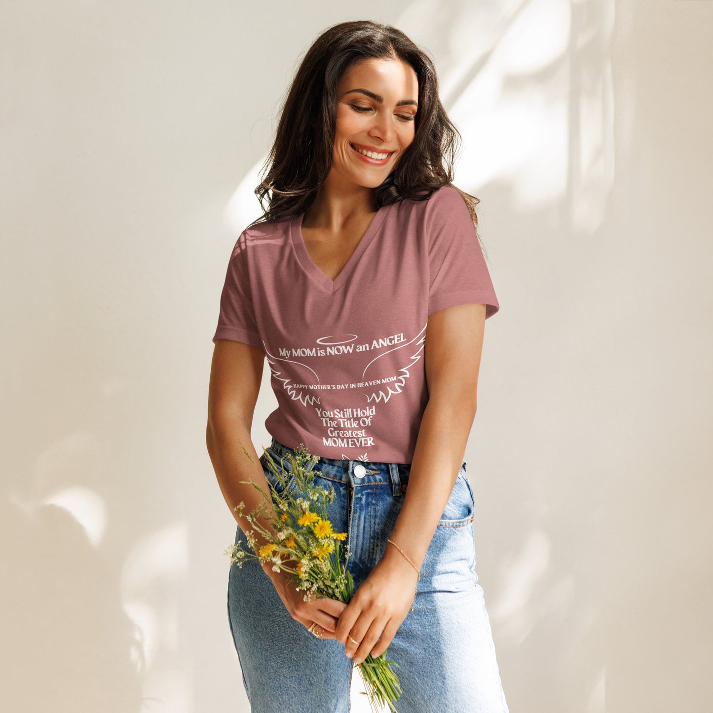 Mother's Day Relaxed V-Neck T Shirt
