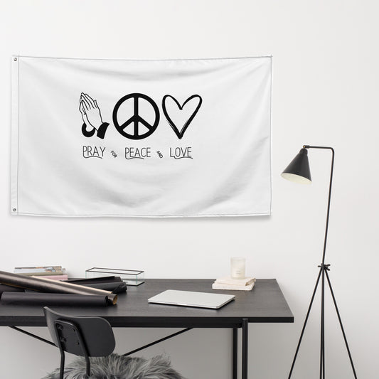 Pray for Peace and Love Inspirational Flag