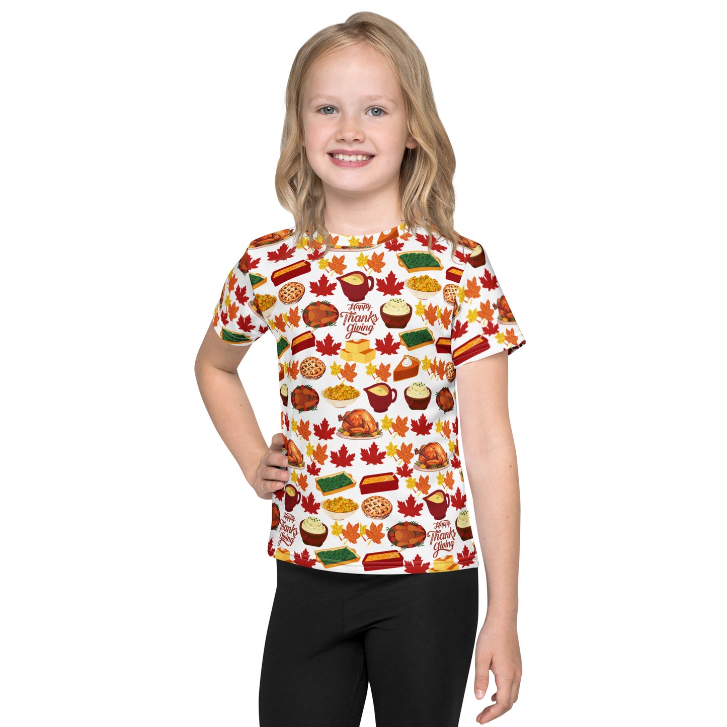 Thanksgiving Kids Crew Neck T Shirt