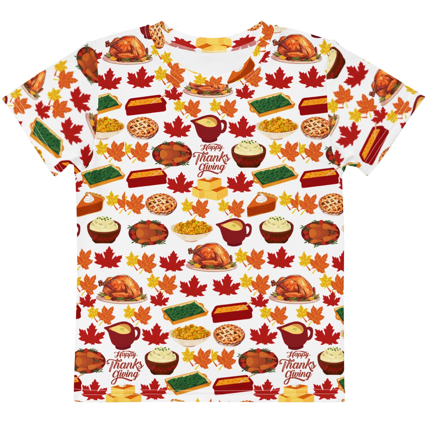 Thanksgiving Kids Crew Neck T Shirt