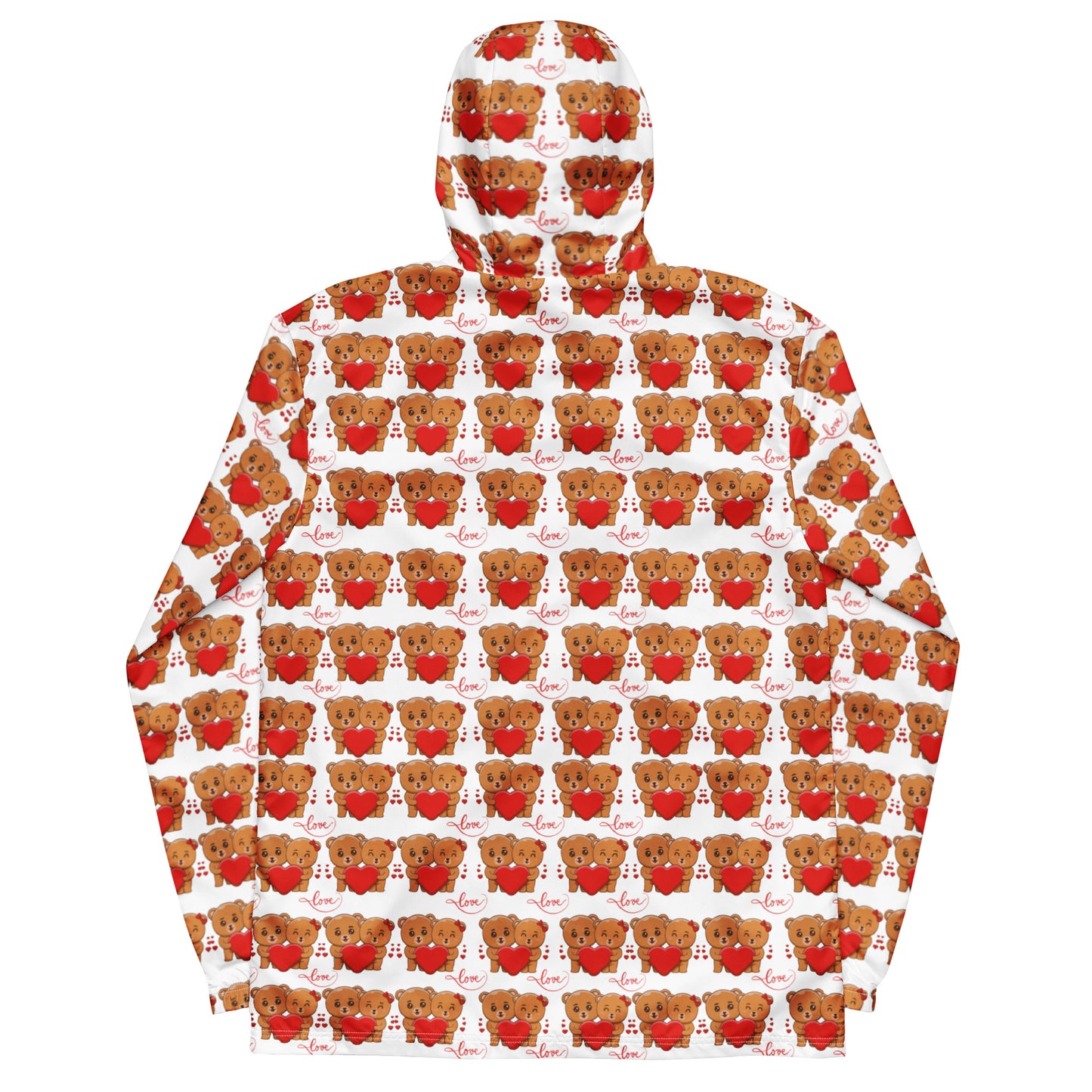 Valentines's day teddy bear Men’s windbreaker