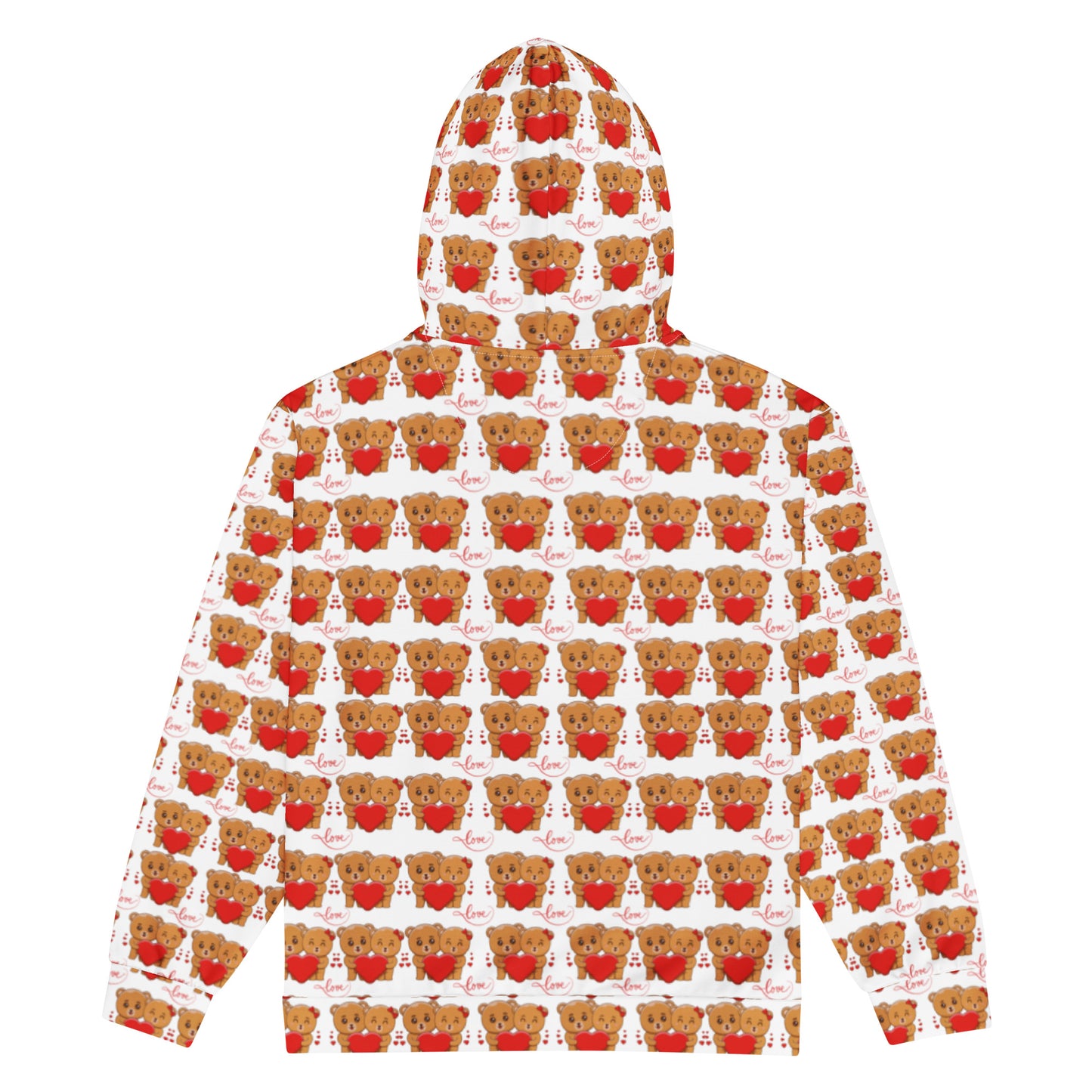 Valentines day teddy bear unisex zip hoodie