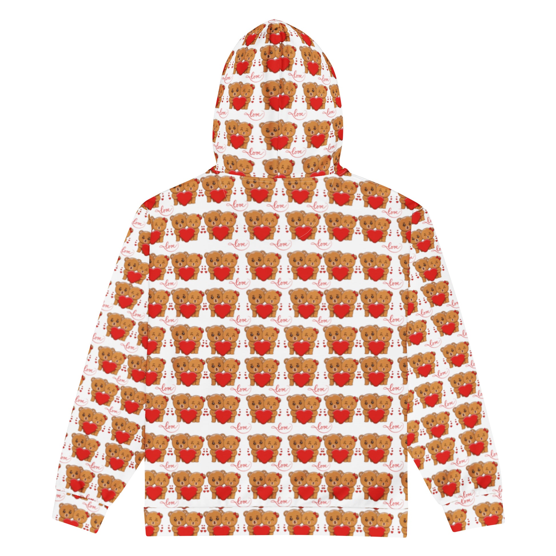 Valentines day teddy bear unisex zip hoodie