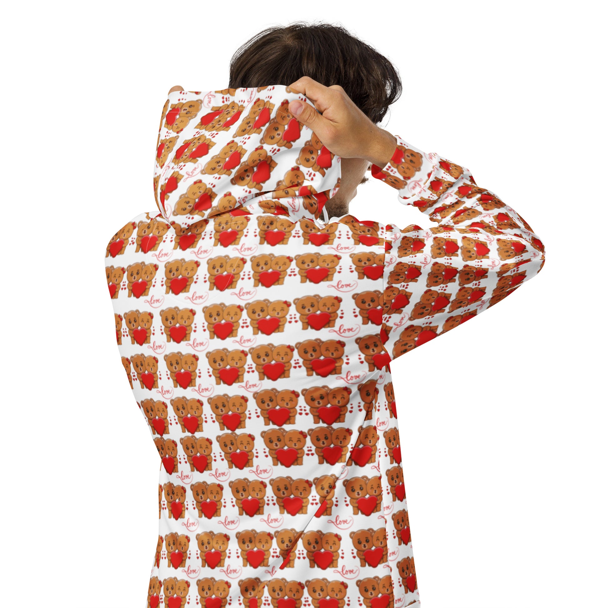 Valentines day teddy bear unisex zip hoodie