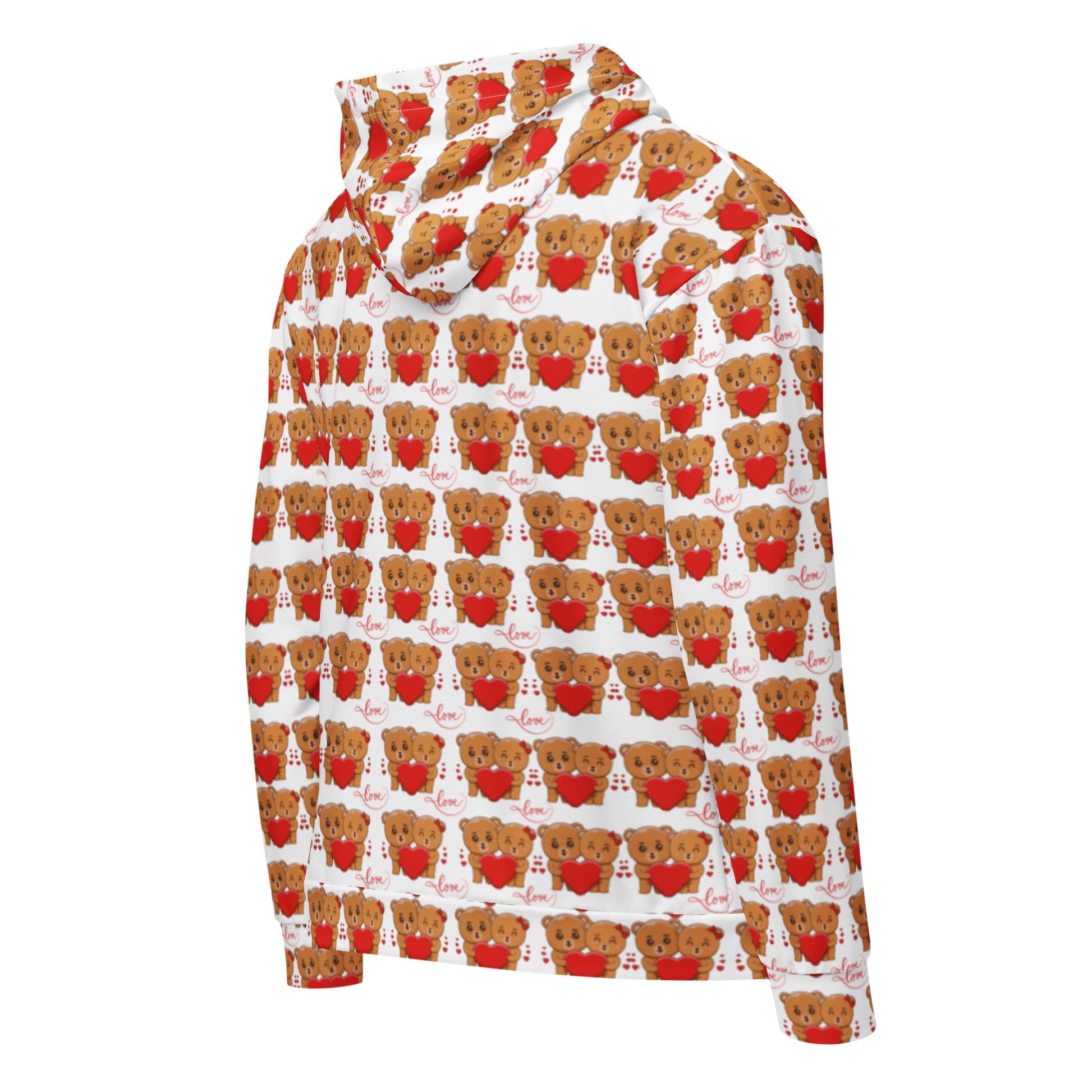 Valentines day teddy bear unisex zip hoodie