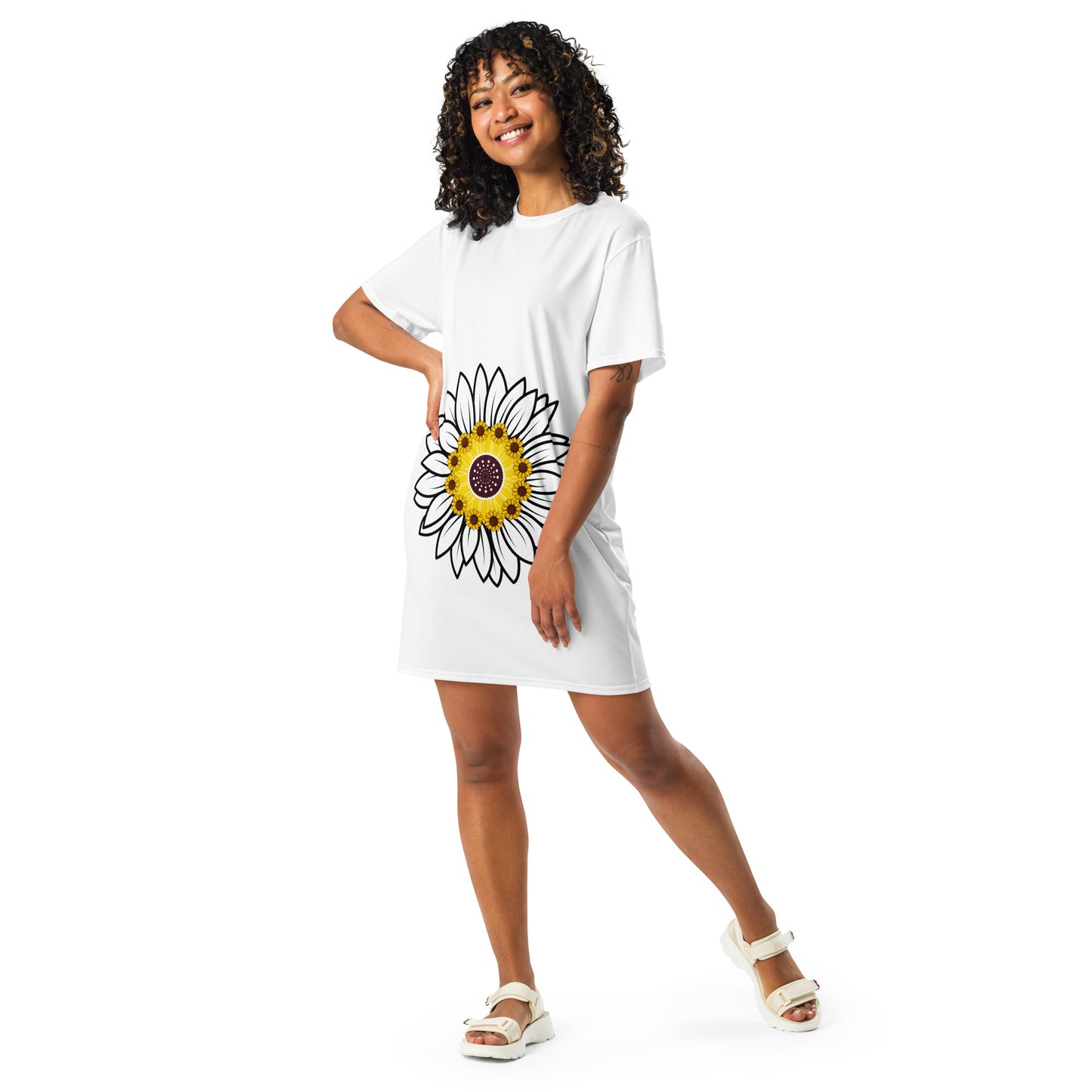 Sunflower Comfortable Oversized T Shirt Dress