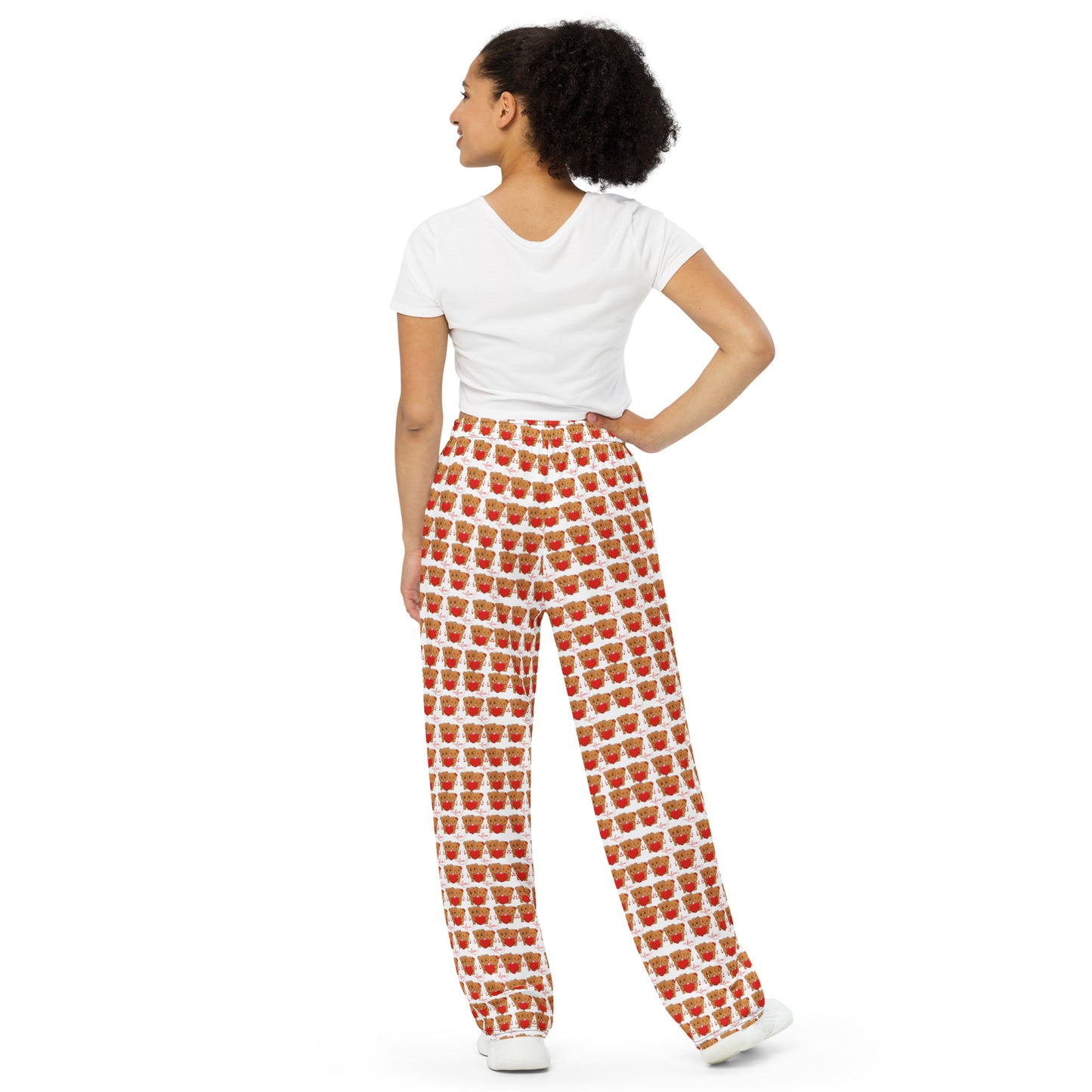 Teddy Bear All-over print unisex wide-leg pants