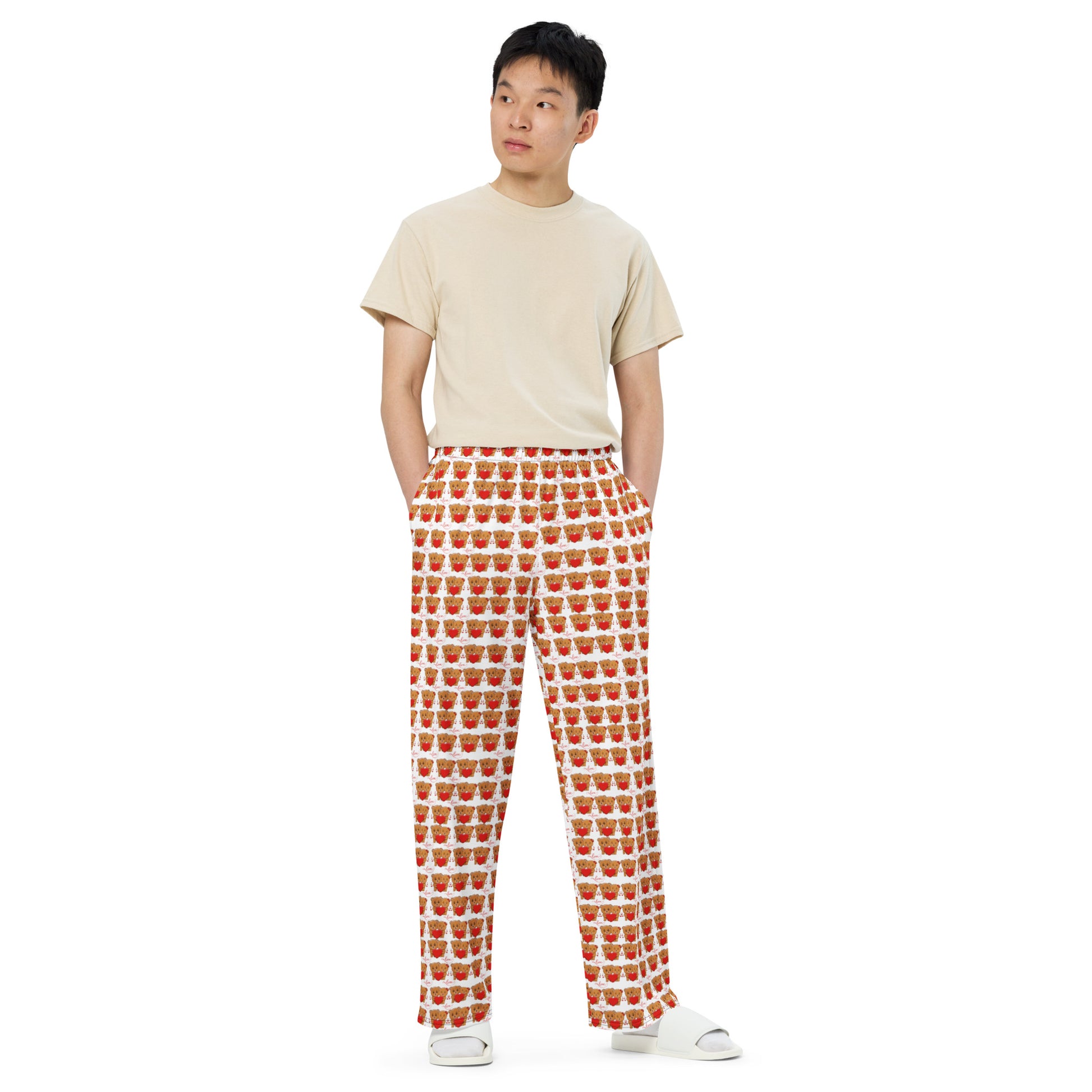 Teddy Bear All-over print unisex wide-leg pants