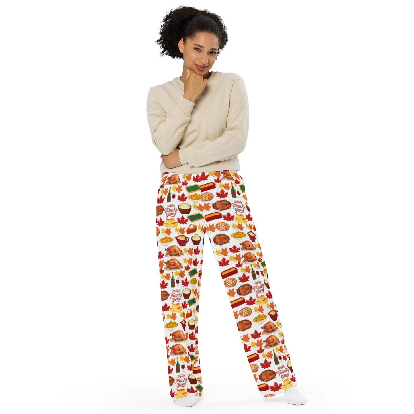 Thanksgiving All-over print unisex wide-leg pants