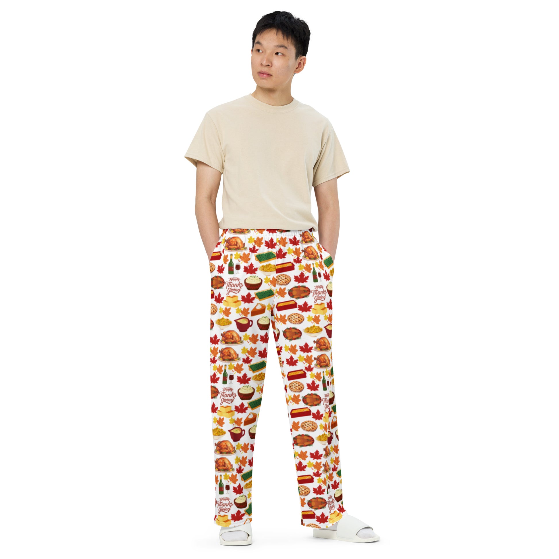 Thanksgiving All-over print unisex wide-leg pants