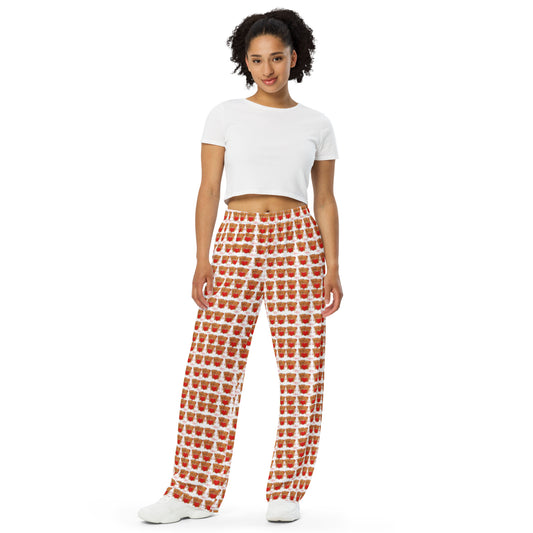 Valentine's day Teddy Bear All-over print unisex wide-leg pants