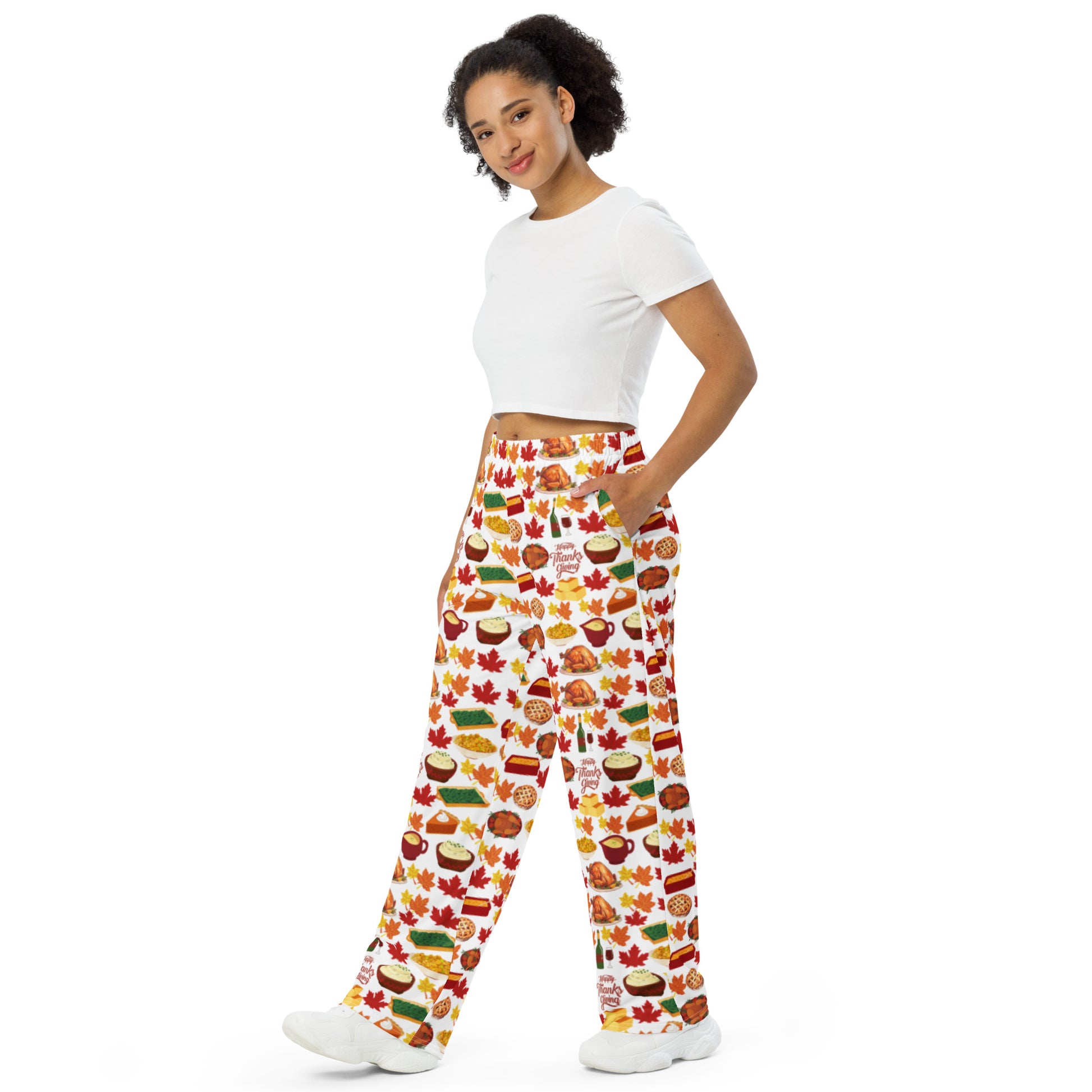 Thanksgiving All-over print unisex wide-leg pants