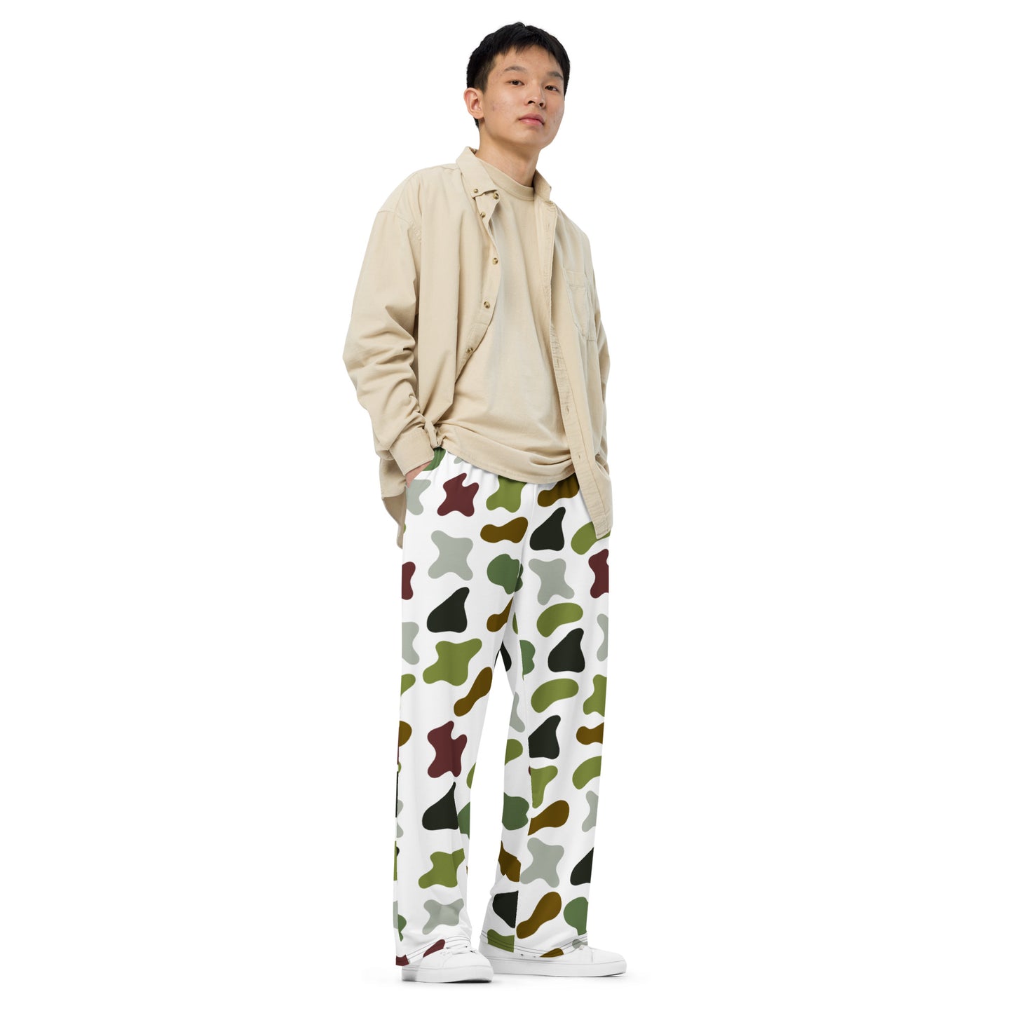 camouflage All-over print unisex wide-leg pants