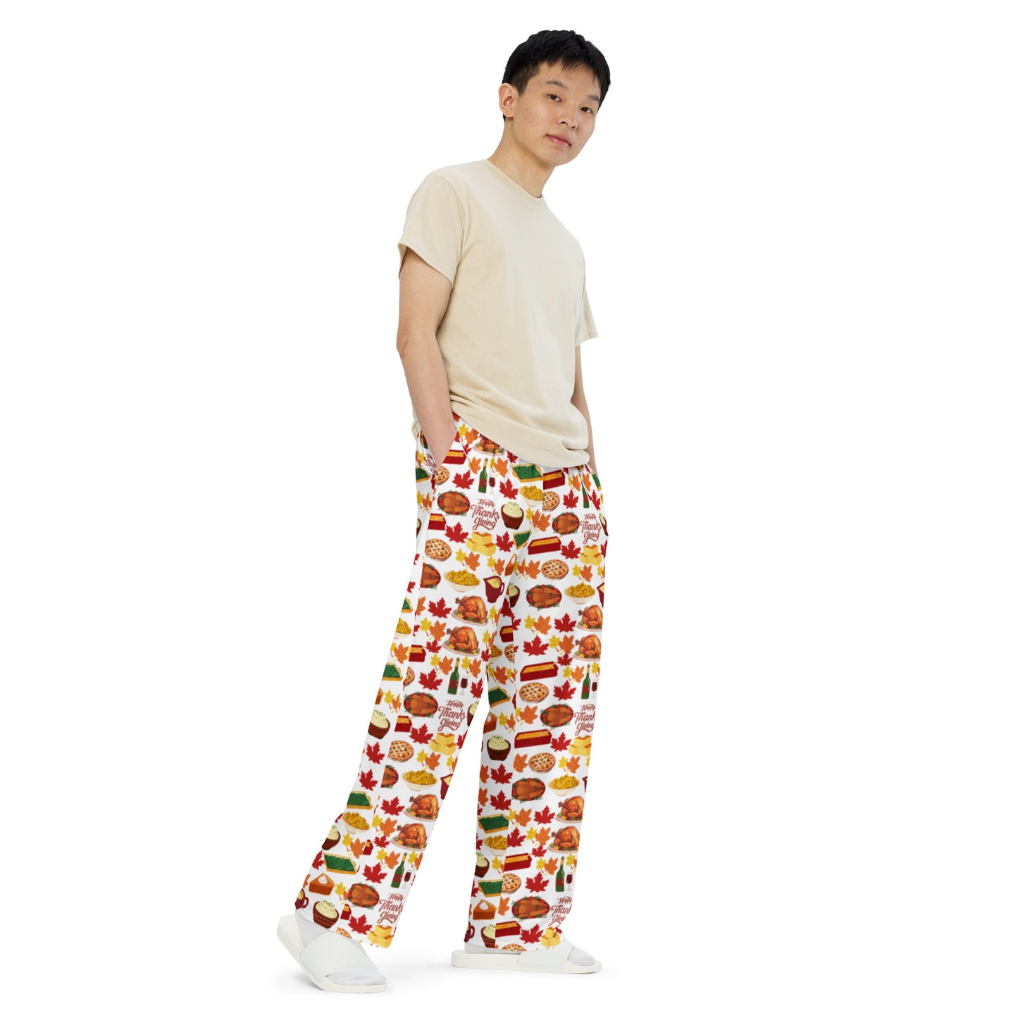 Thanksgiving All-over print unisex wide-leg pants
