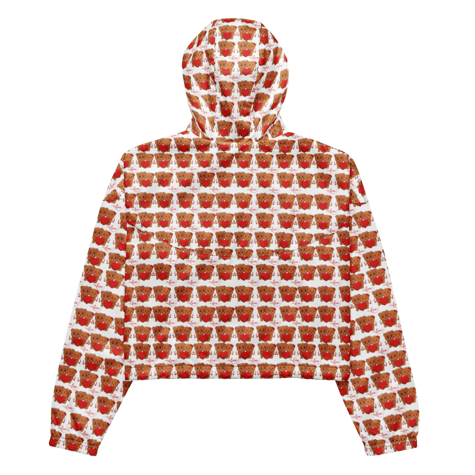 Valentine's Teddy Bear Women’s cropped windbreaker