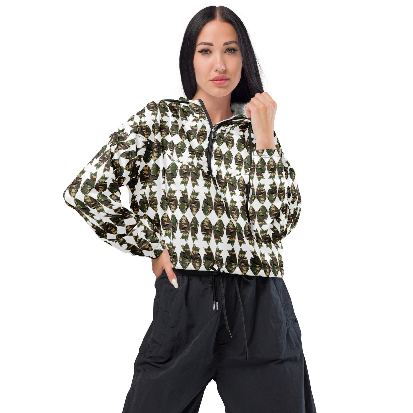 Camouflage women’s cropped windbreaker