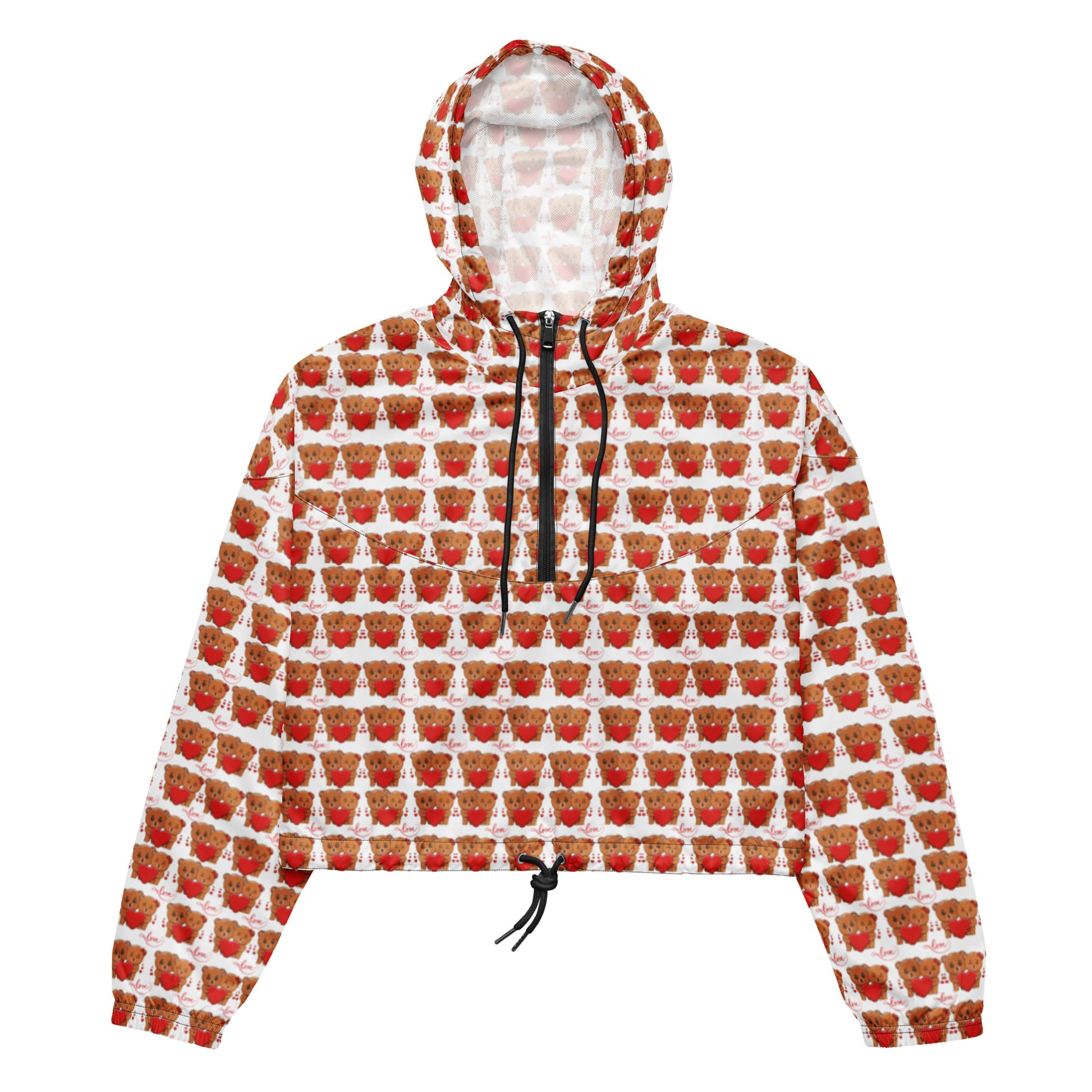 Valentine's Teddy Bear Women’s cropped windbreaker