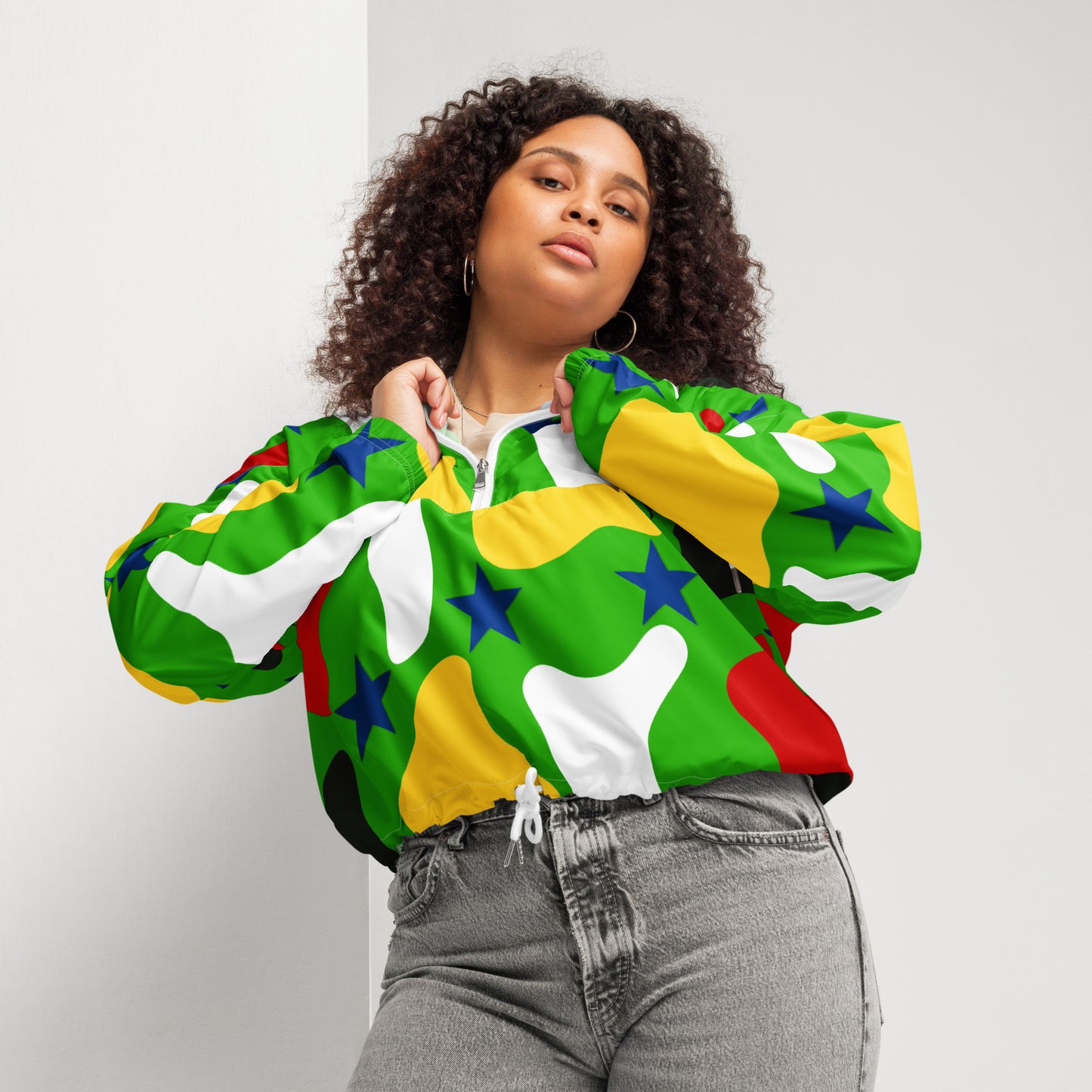 Christmas Women’s Cropped Windbreaker
