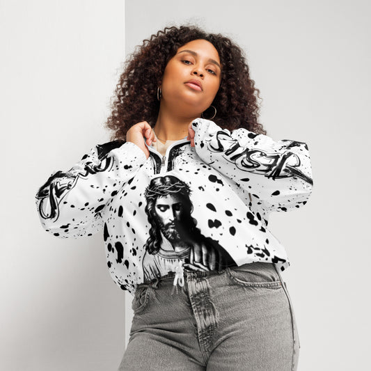 Christian Inspirational Women’s cropped windbreaker