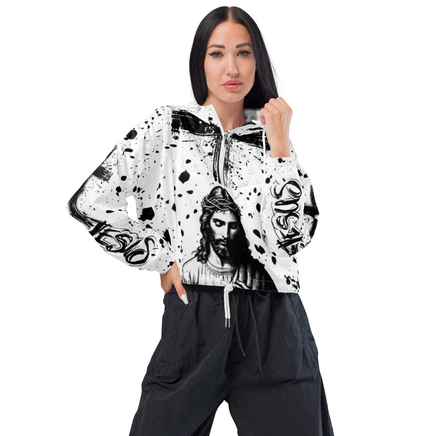 Christian Inspirational Women’s cropped windbreaker