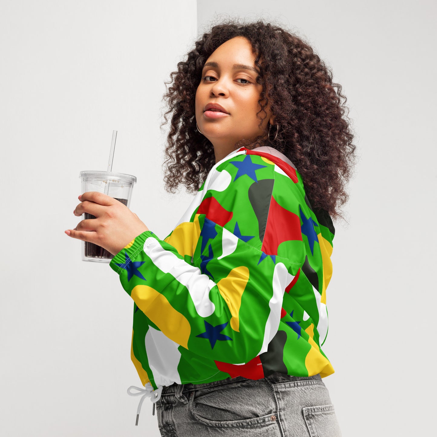 Christmas Women’s Cropped Windbreaker