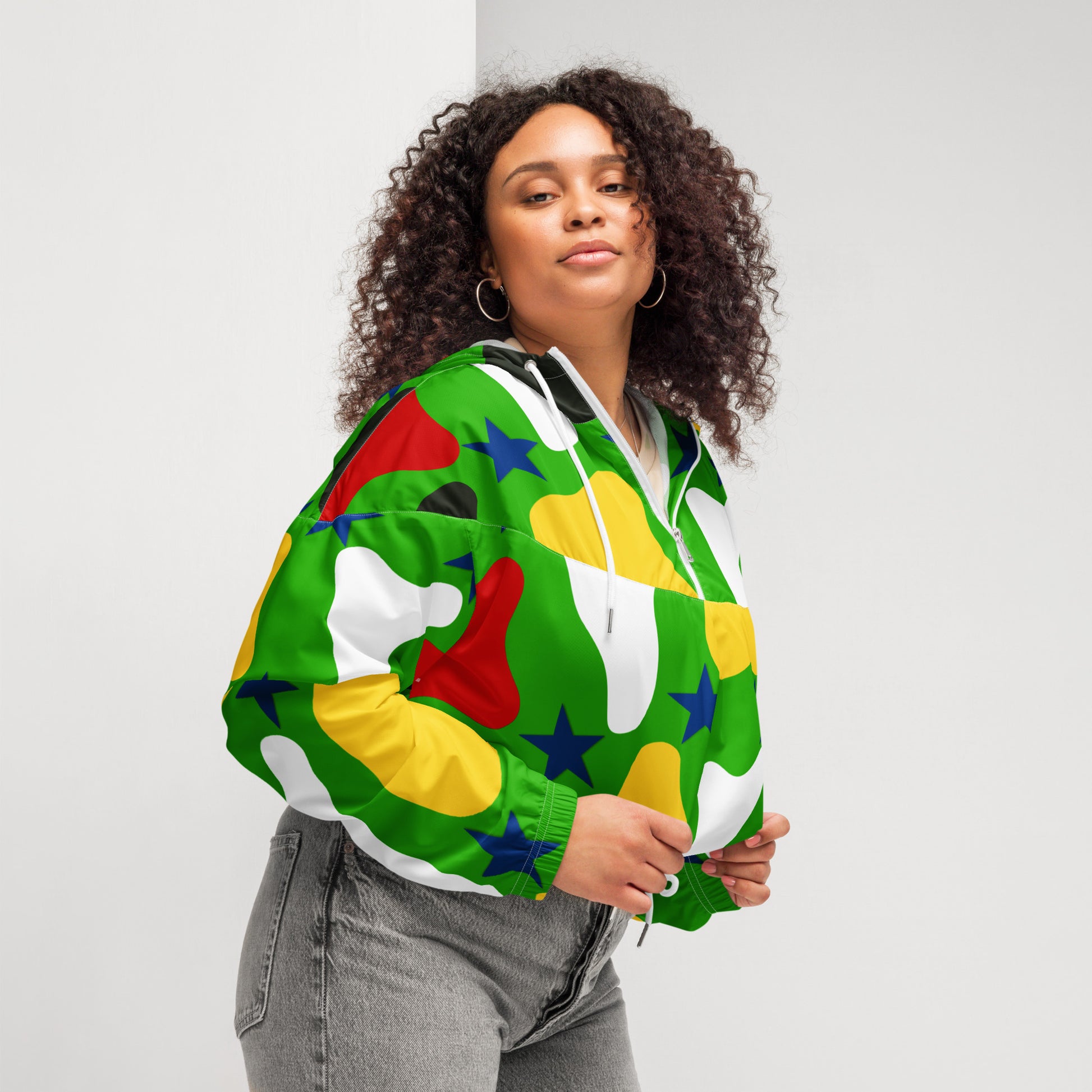 Christmas Women’s Cropped Windbreaker