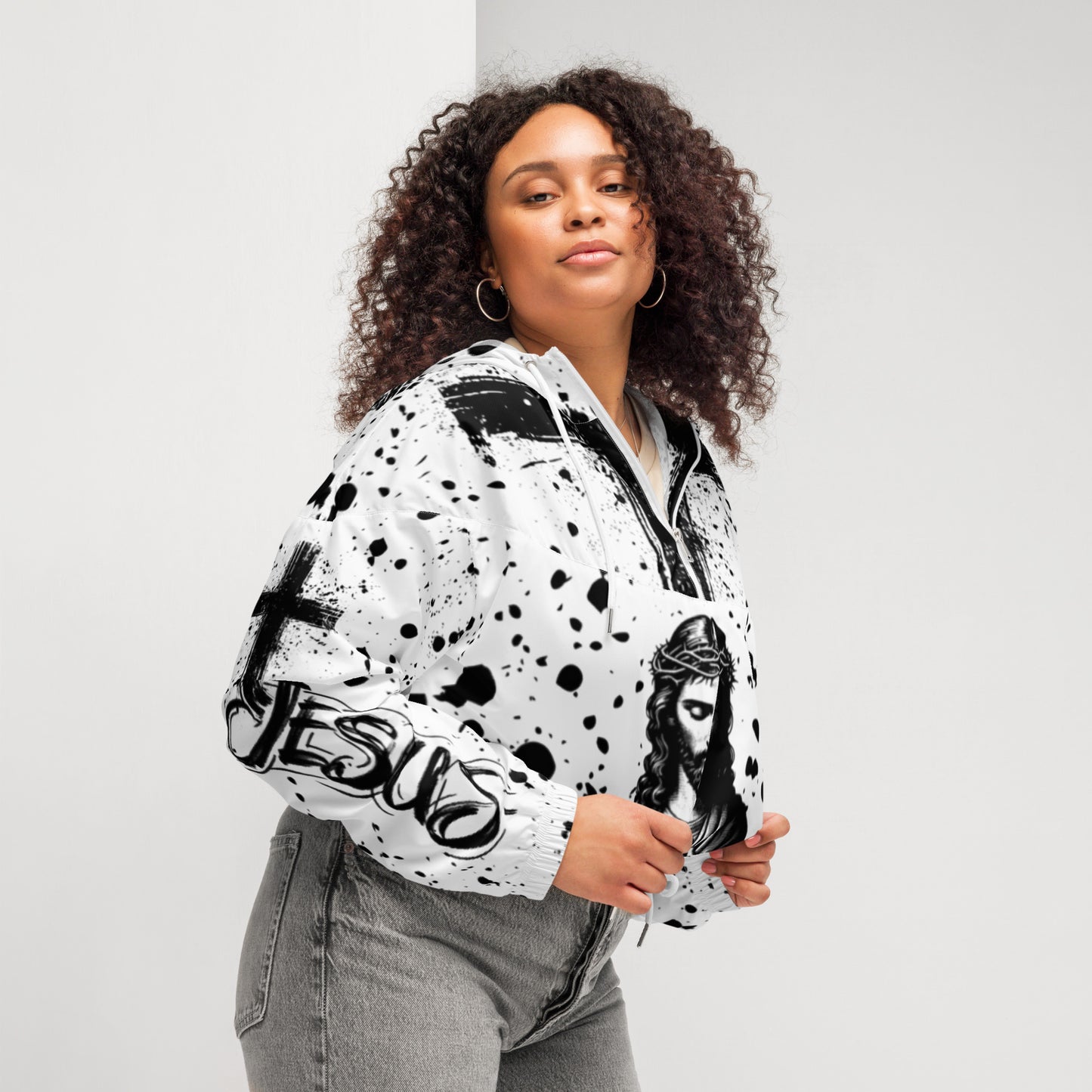 Christian Inspirational Women’s cropped windbreaker