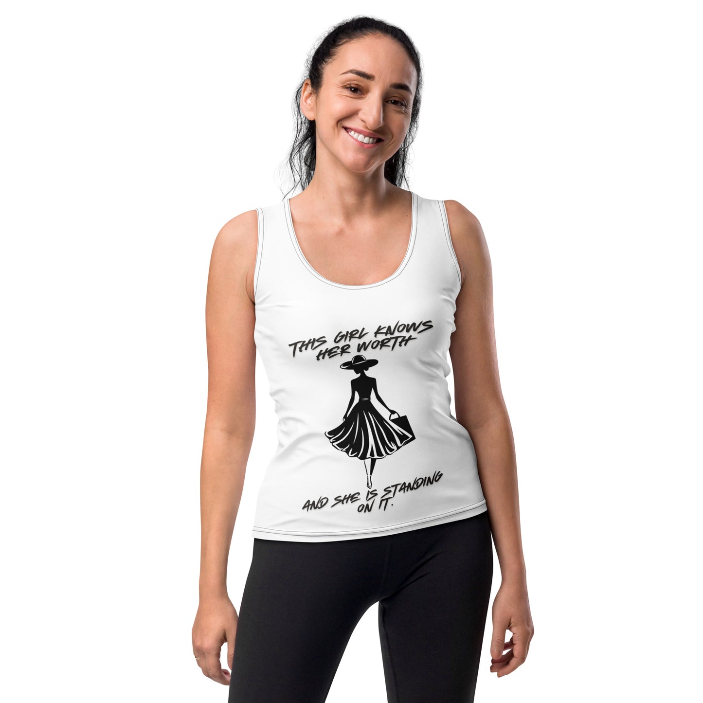 This Girl Knows her Worth Motivational Cut & Sew Tank Top