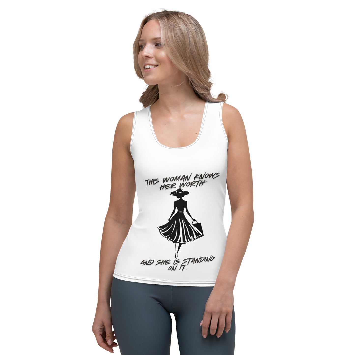 This Woman Knows her Worth Inspirational Cut & Sew Tank Top