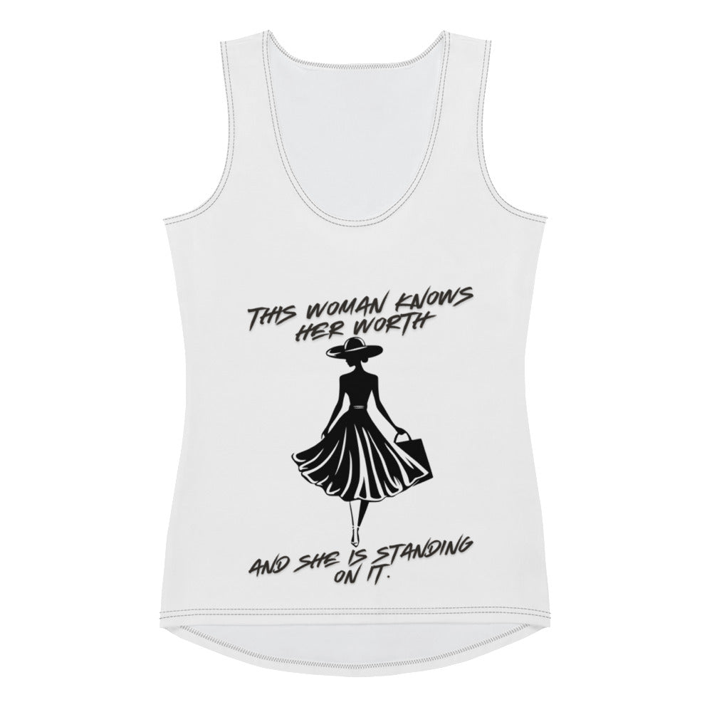 This Woman Knows her Worth Inspirational Cut & Sew Tank Top