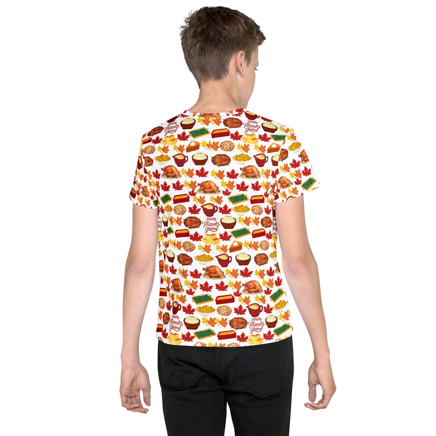 Thanksgiving Youth Crew Neck T Shirt