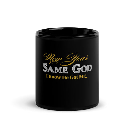 New Year 2025 Black Glossy Mug