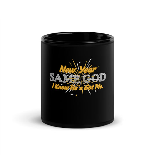 Inspirational New Year 2026 Black Glossy Mug