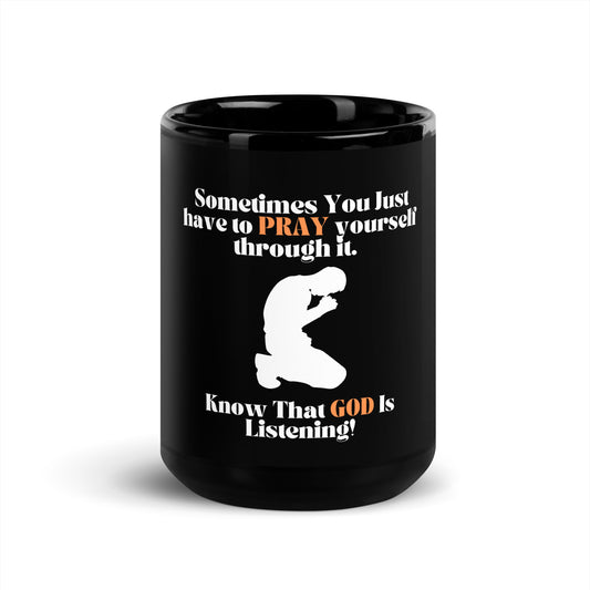 Inspirational Black Glossy Mug